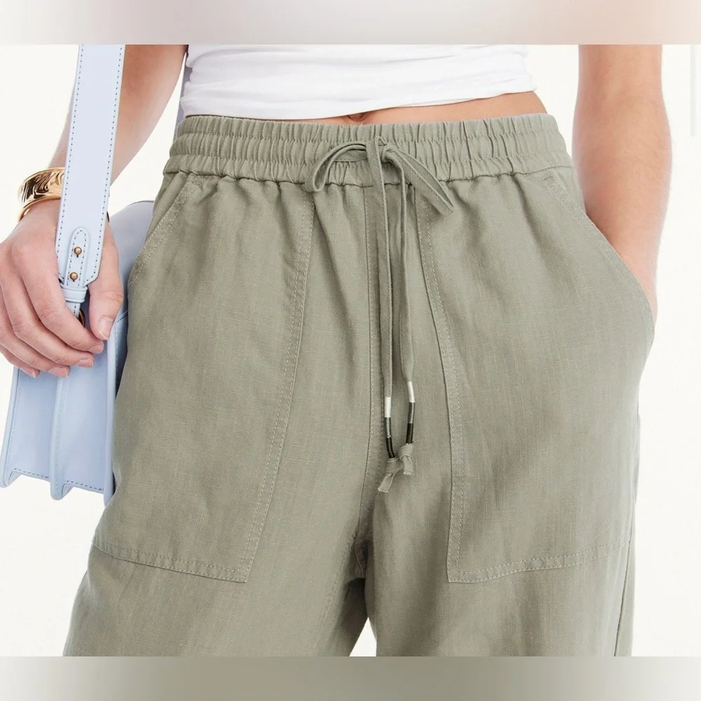🖤J.Crew Seaside Linen Blend Pants – Faded Pistachio | Size L - Picture 4 of 14